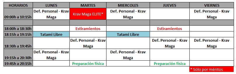 Horario Adultos 14 07 2025