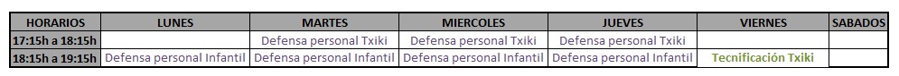 Horarios Txikis 06 08 2026
